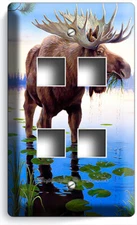 CANADIAN MOOSE ELK FALL LAKE HOUSE LIGHT SWITCH OUTLET WALL PLATE ROOM ART DECOR