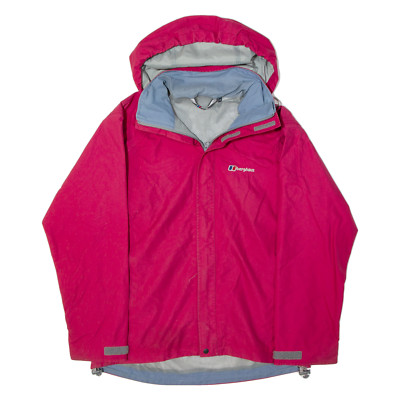BERGHAUS Womens Rain Jacket Pink Nylon Hooded UK 10