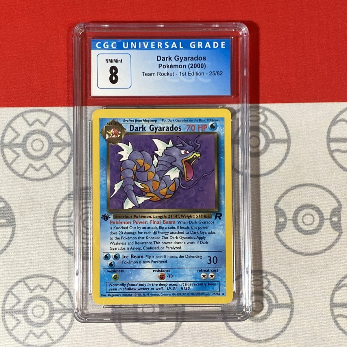 CGC 8 1st Edition Dark Gyarados 25/82 2000 Pokemon Team Rocket