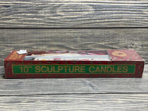 Vtg Christmas 10” Holiday Sculpture Candles 2pk Snowman Santa Springwater image 3