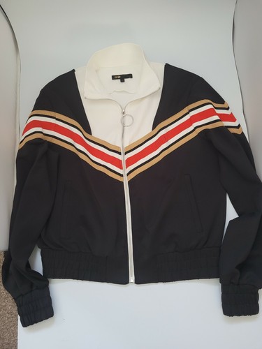 MAJE Thelo Love Striped Jacket In Black 1 (small) - Picture 3 of 9