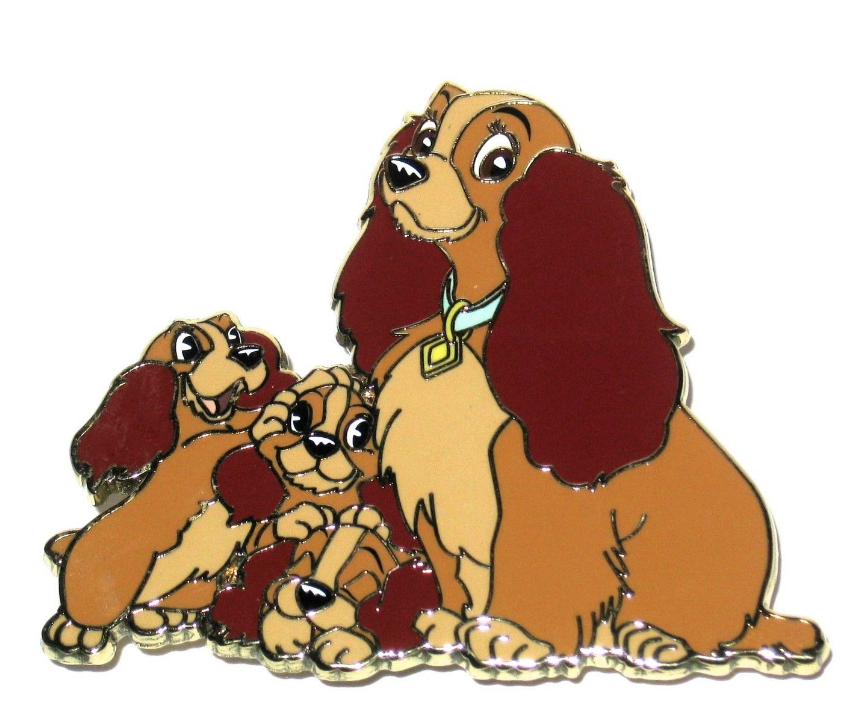 LE 100 Disney Pin ✿ Lady and the Tramp Puppies Dogs Family