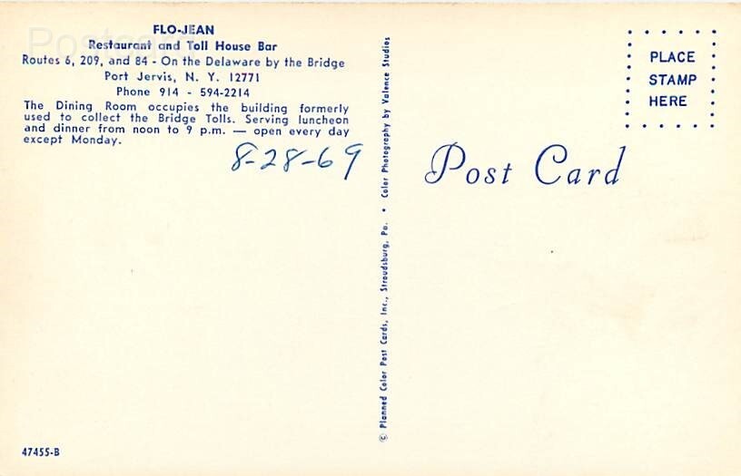 NY, Port Jervis, New York, FloJean Restaurant and Toll House Bard