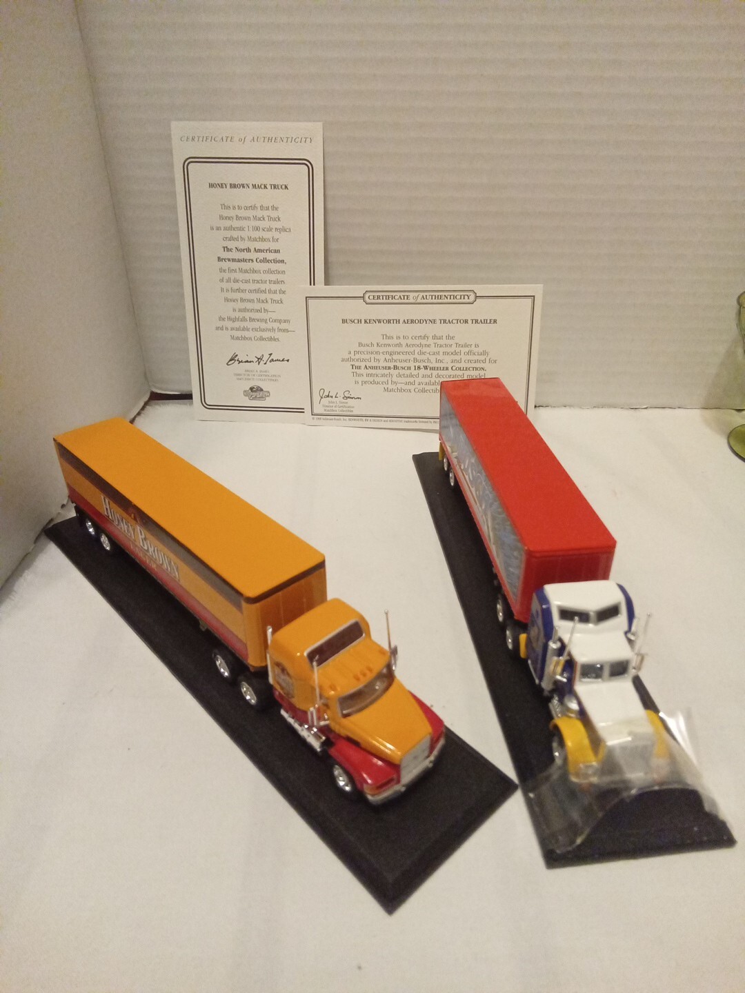 Bush Kentworth Aerodyne Tractor Trailer & Honey Brown Mack Truck