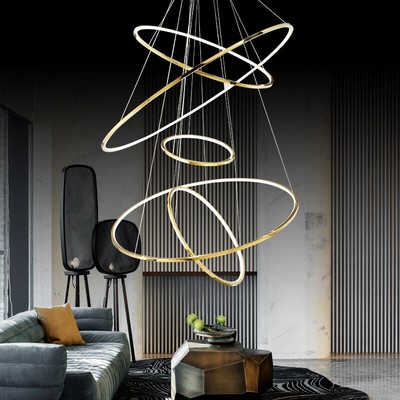 Modern Staircase Ceiling Light Living Room Big Chandelier Pendant Light Fixture
