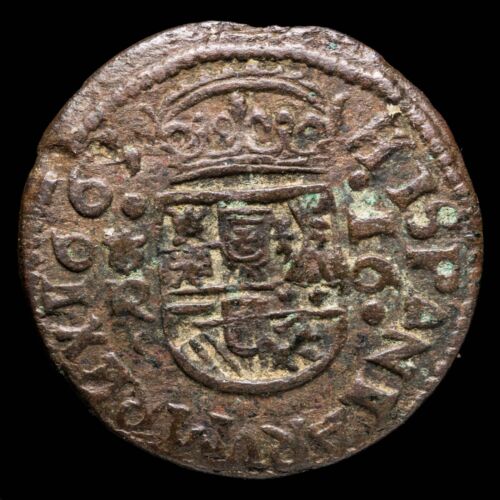 Felipe IV - 16 Maravedis de Coruña (variante PHILPPPVS) 1663 - 25 mm / 4,63 gr. - Bild 2 von 3