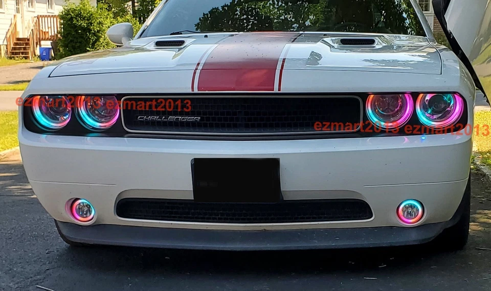 for Ford Crown Victoria 1998-2011 headlight Dream color Chasing RGB halo ring BT - Imagem 4 de 4