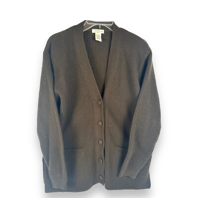 Vintage Yark Works L Brown Cardigan Button up Sweater