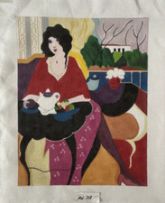 Beautiful"TeaTime" Handpainted Needlepoint Canvas 13mes Magic Needle MN708 18x14