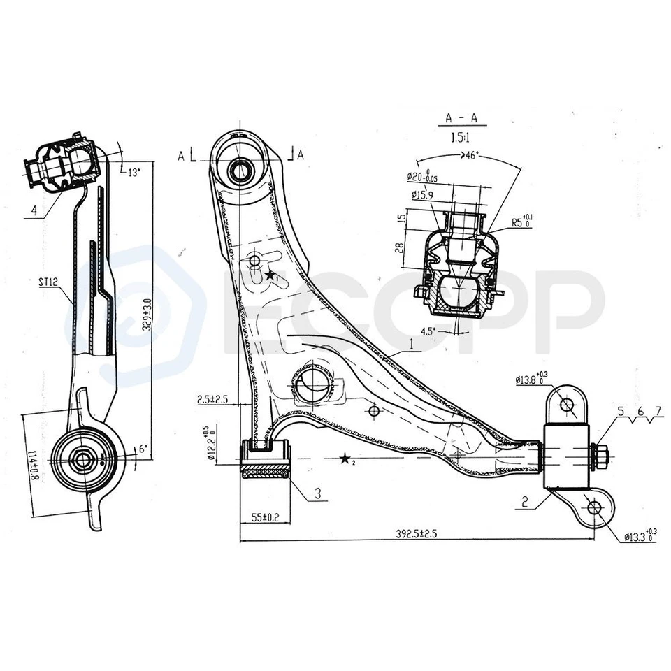 Kit de rótula de brazo de control de barra estabilizadora de suspensión 8 unidades para Mitsubishi Eclipse 02-05 Foto 2 de 4