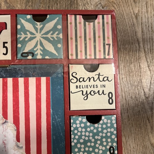 Hallmark Home Wooden Advent Calendar Christmas Inspired 1952 Design 16"x16"x2" - Picture 5 of 10