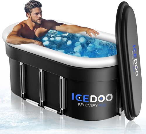 Vasca da Bagno Ghiaccio 132 Gal XXL - Tuffo Freddo Pieghevole con Anello Aria per Casa e Palestra