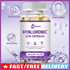 All Natural Anti-aging Supplements - Hyaluronic Acid Vegan Capsules 120 Pills