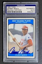 Johnny Bench Reds HOF 1985 TCMA MVP Autographed Signed Baseball Card PSA