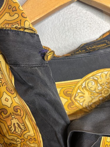 Ceta Dolce Seide Metallic Herren Hemd 2XL Langarm Knopfdruck Paisley 5449 - Bild 6 von 10