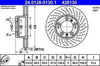 2X Ate 24.0128-0130.1 Bremsscheibe FüR Porsche