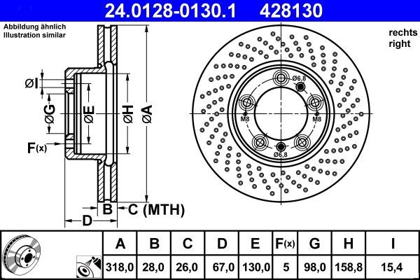 2X Ate 24.0128-0130.1 Bremsscheibe FüR Porsche-image