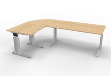 Schreibtischkombination 160x240x68-86 cm Winkelschreibtisch Gestellfarbe silber