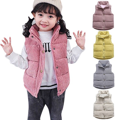 Toddler Boys Girls Winter Vest Fleece Fuzzy Sleeveless Coat Outerwear Pockets