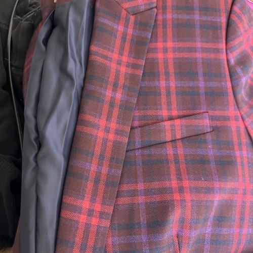 Tommy Hilfiger Windowpane Einreiher Sakko Blazer rot marine kariert W Größe 6 - Bild 14 von 14