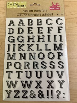 Crafter's Square Rub-On Transfers Alphabet Black Capital Letters | eBay