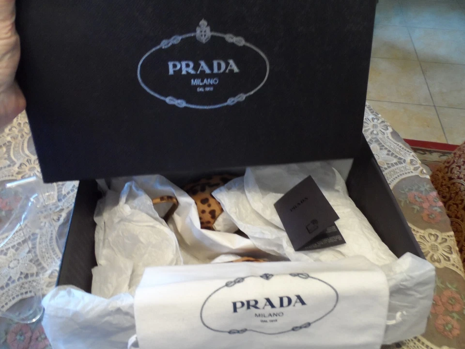 Prada Brown/Beige Leopard Print Calf Hair Leather Platform Pumps Size 37.5B - Image 2 of 4