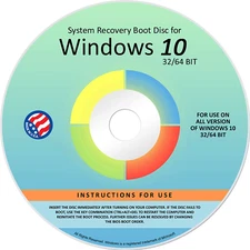 Reinstall DVD for Windows 10 All Versions 32/64 Bit. Recover, Restore, Repair Bo