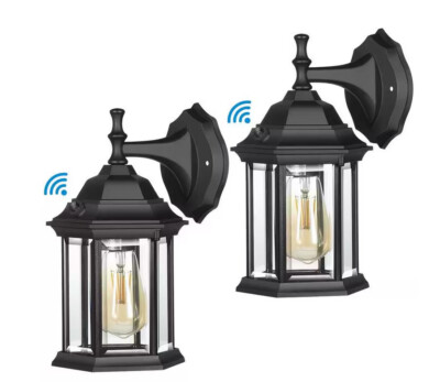 #ad DEWENWILS Outdoor Hardwired Wall Lantern Sconce Dusk to Dawn in Black 2 Pack $63.75