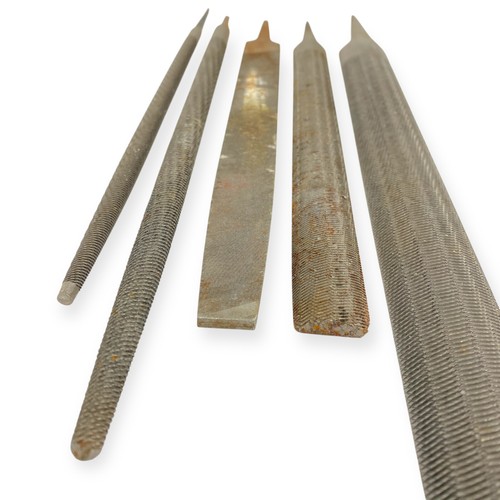 Vintage 12, 13, 17 in Flat, Round and Half Round File Set, 5 Pcs - Picture 7 of 14