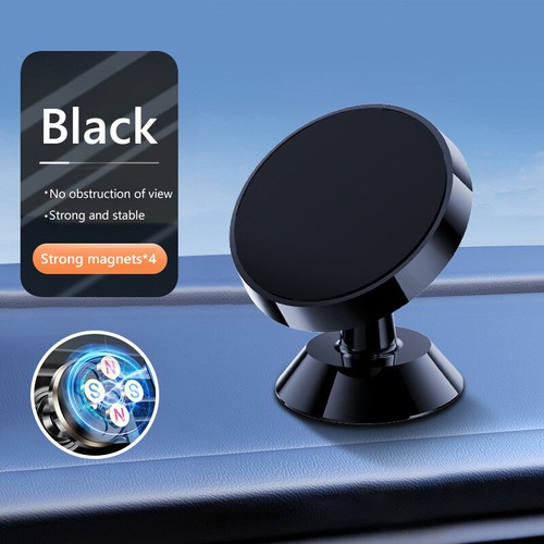 Magnetic Phone Holder 360 Rotatable Car Phone Mount for iPhone 14 13 12 (Black) - Zdjęcie 2 z 9