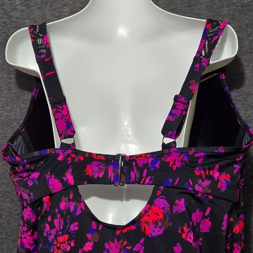 Swimsuits for All Tankini Swim Top Womens 42F Floral UPF 50 Crochet Underwire - Imagen 6 de 11