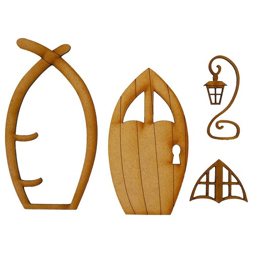 Fairy Door and Windows Set for Trees Miniature Fairy Pixie Garden Outdoor Decor - Picture 7 of 19