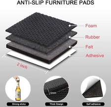 Non Slip Furniture Pads - 52pcs Self-Adhesive Rubber Grippers 1+2+2 Inch Thic...