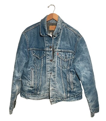 Vintage 80s Levis 71506 0317 Blqnket Lined Denim Trucker Jacket