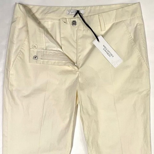 VERSACE COLLECTION Pantaloni alla caviglia donna tessuto avorio (prezzo al pubblico $425) - Foto 4 di 7