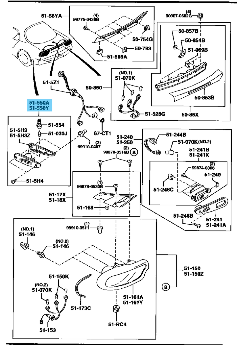 MAZDA RX-7 FD3S 93-95 Genuine Rear Bumper Side Turn Marker Right