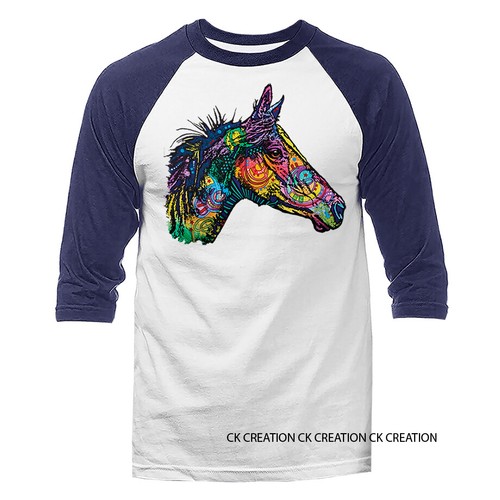 Basha Animal Mascota Caballo Divertido Broma Humor Humor Mangas 3/4 Raglan - Imagen 4 de 10