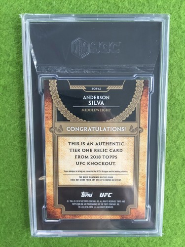 ANDERSON SILVA UFC RELIC CARD # 24/25 SGC 8 POP 1/1 SSP 2018 Topps MAKE AN OFFER - Picture 9 of 12