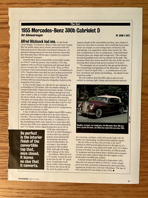 AW168 Article The Car 1955 Mercedes Benz 300b Cabriolet D 1 page