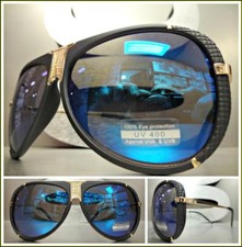 Classic Vintage Retro Luxury Style SUN GLASSES Unique Matte Black  Gold Frame