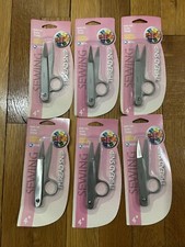 6 PACK THREAD SNIPS 4" SEWING BEADING EMBROIDERY STAINLESS STEEL THUMB REST NEW