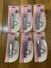 6 PACK THREAD SNIPS 4" SEWING BEADING EMBROIDERY STAINLESS STEEL THUMB REST NEW