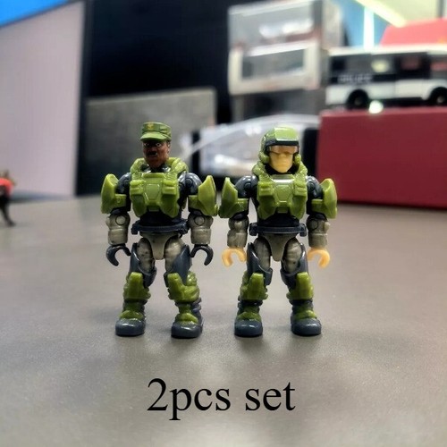 Lot de figurines Mega Construx Bloks Halo Johnson Pete Stacker blocs de construction jouet 2x