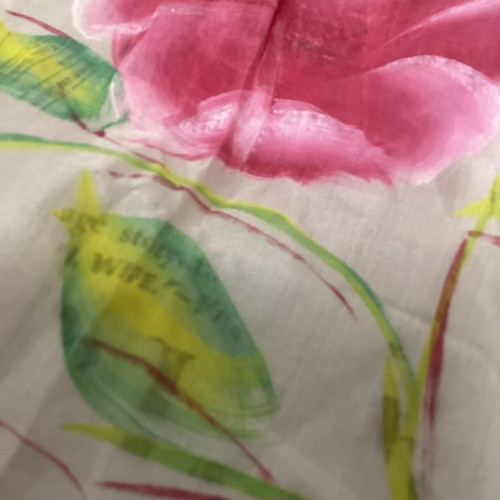Pink Rose Vintage Head Scarf, Victorian, - Picture 4 of 8