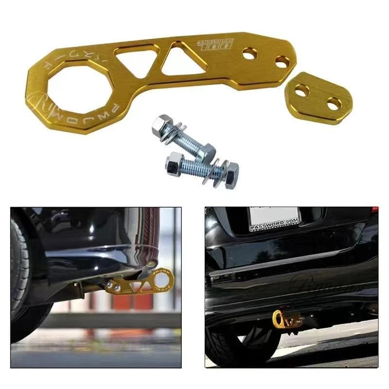 Universal Gold JDM Style Aluminum Alloy Racing Car Rear Tow Hook for Honda Civic Foto 2 de 3