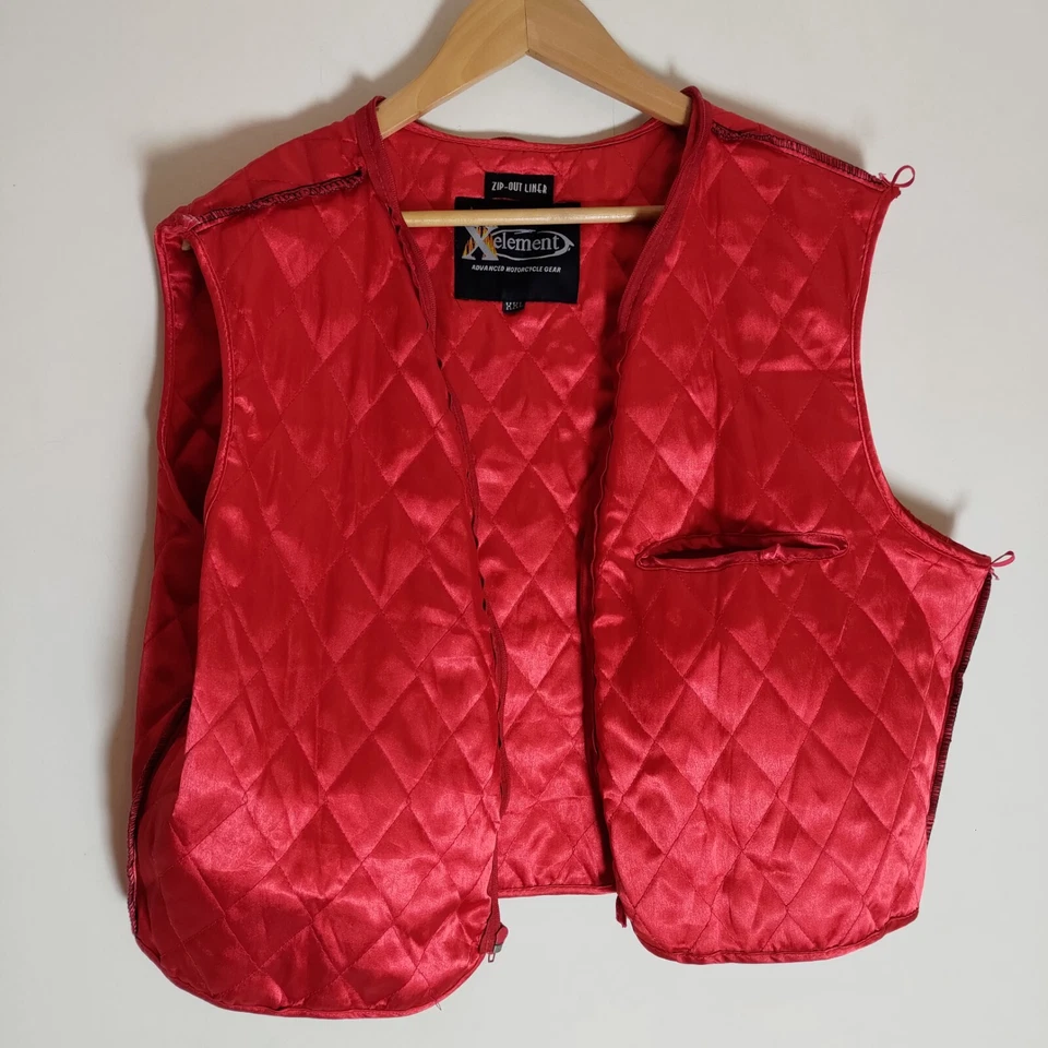 Vintage X Element 80s Womens Red Leather Biker Jacket XXL Biker Motorcycle Zip - Image 4 of 4