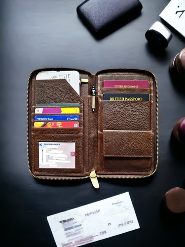 Leather Travel British Passport Wallet Card Holder Organiser Men Women Ladies