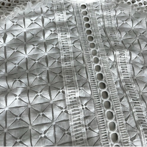 INA WHITE EYELET LONG SLEEVE BLOUSE TOP SIZE S SMALL - Picture 3 of 5