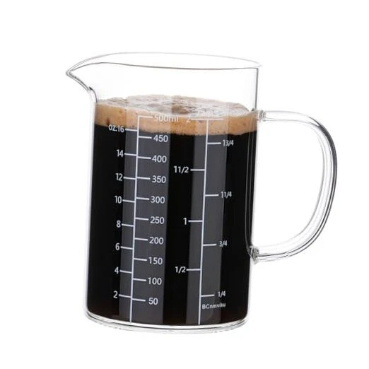 500ML 2 CUP Glass Measuring Cup With Handle, High Borosilicate Glass Three