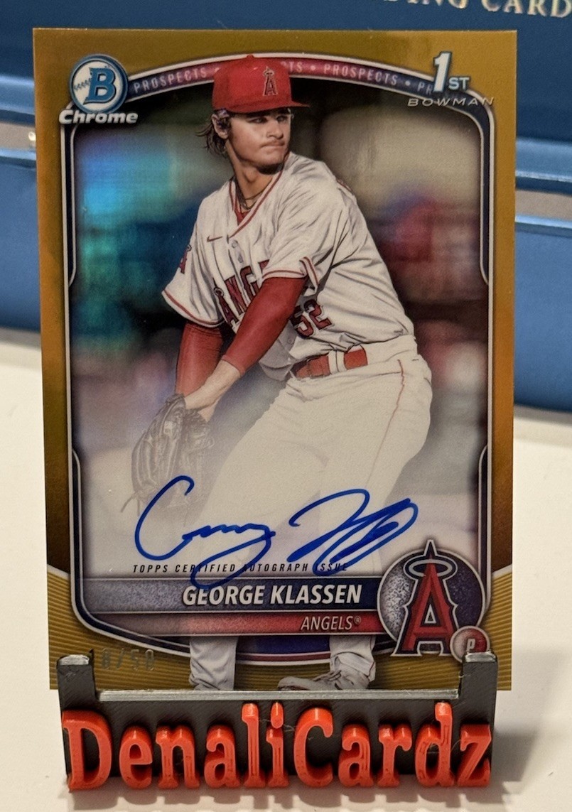 2025 BOWMAN CHROME 1ST GEORGE KLASSEN GOLD REFRACTOR AUTOGRAPH /50